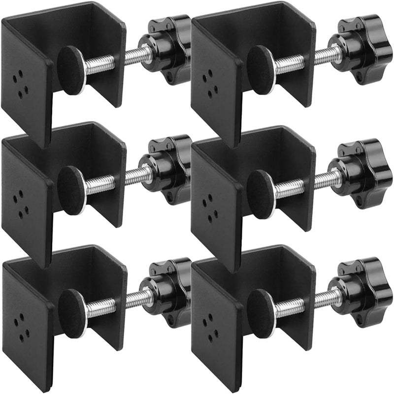 Jhanw 6 Pack Heavy Duty C Clamp & Desk Clamp | Wide Jaw Metal Woodworking Clamps, Adjustable Shelf Clamps for Desk Extension/Panel Work (Sturdy Multi-Purpose Clamping Tool) - Image 4
